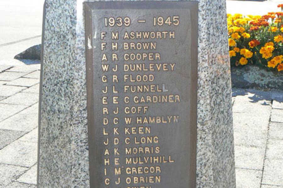 World War II memorial plaque