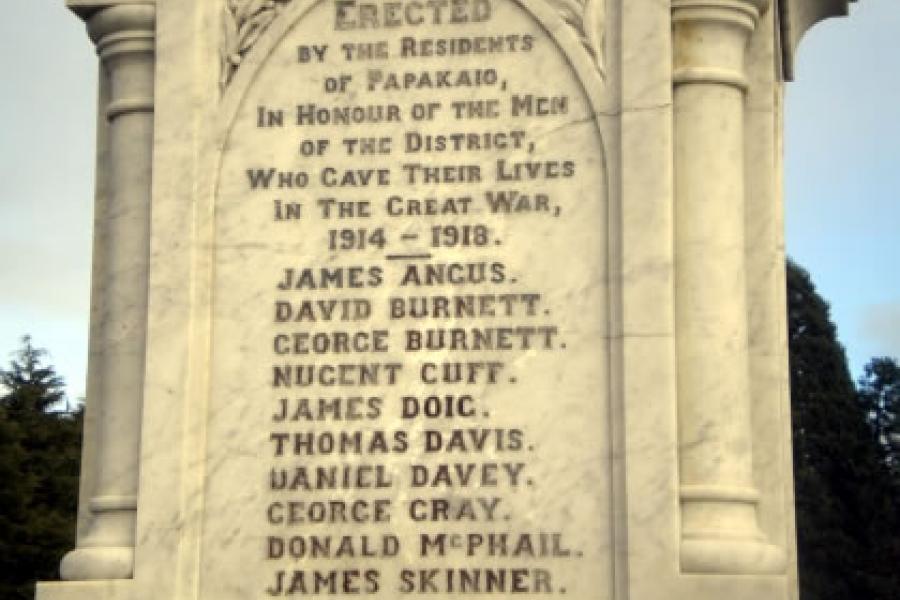 Back of the memorial