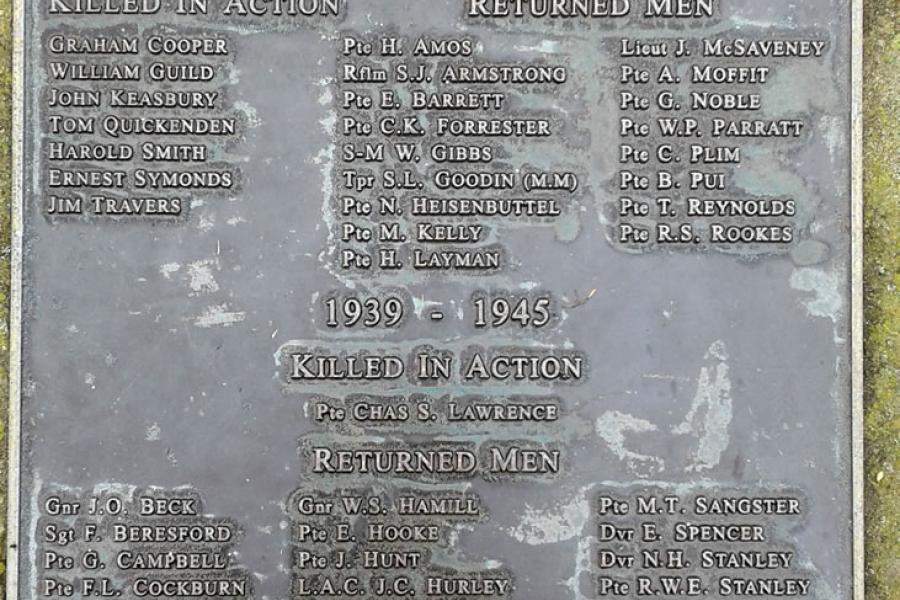 Warea and Pungarehu memorial