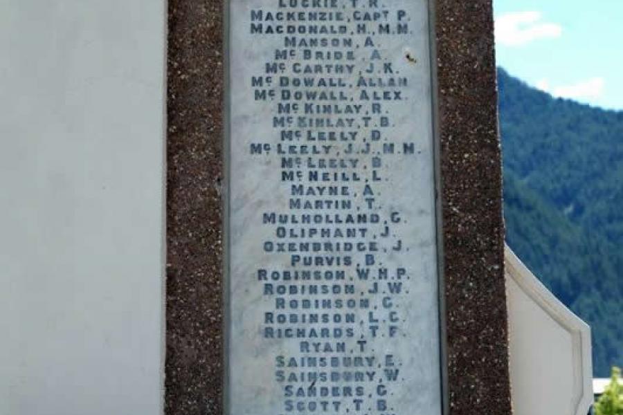 Queenstown memorial memorial