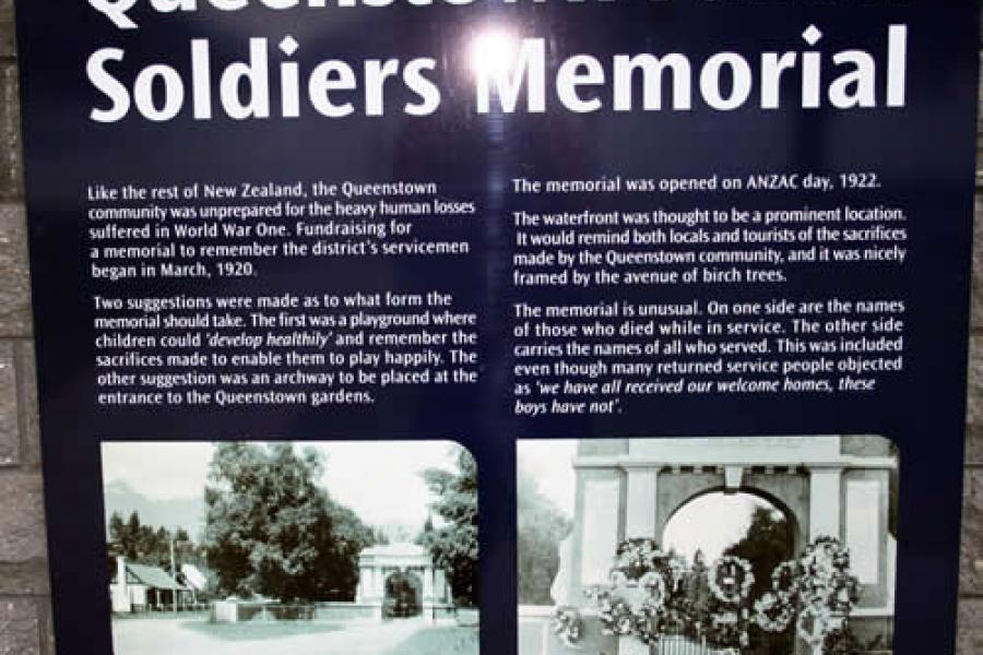 Queenstown memorial memorial