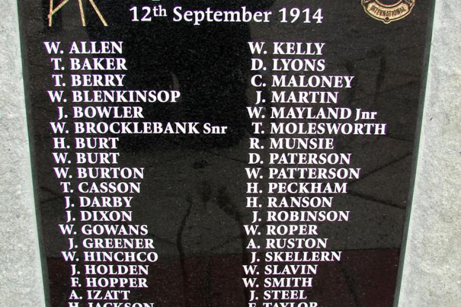 Ralphs mine disaster memorial detail