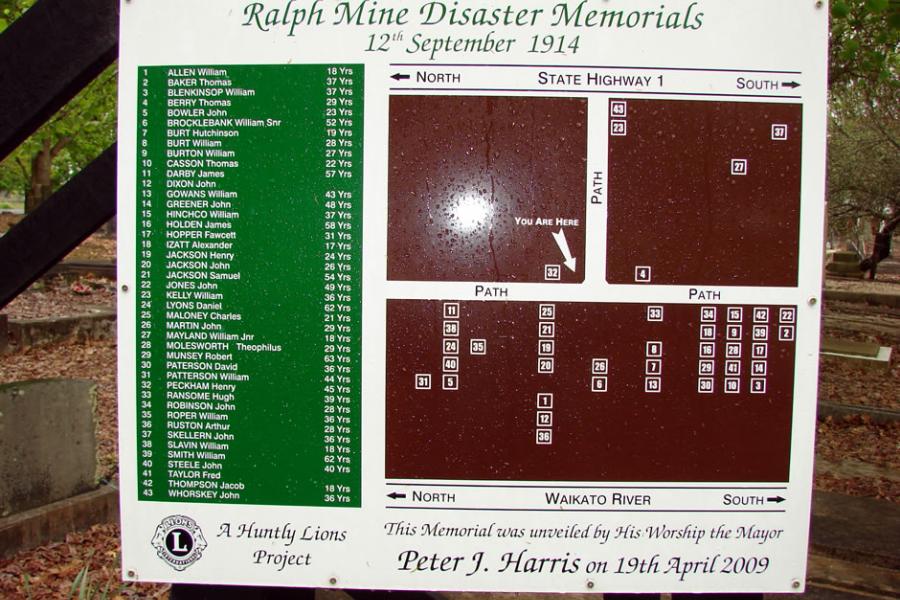 Ralphs mine disaster memorial detail