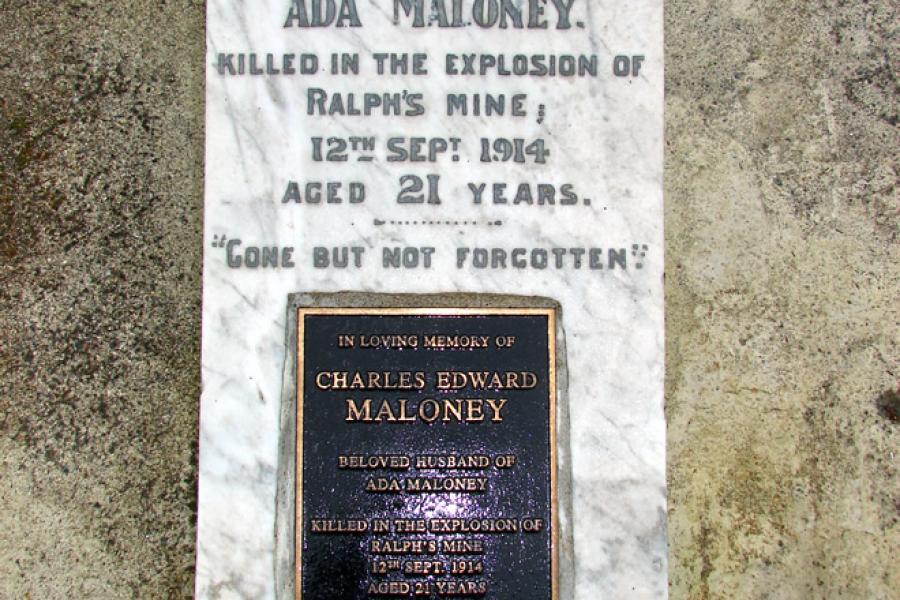 Ralphs mine disaster memorial detail