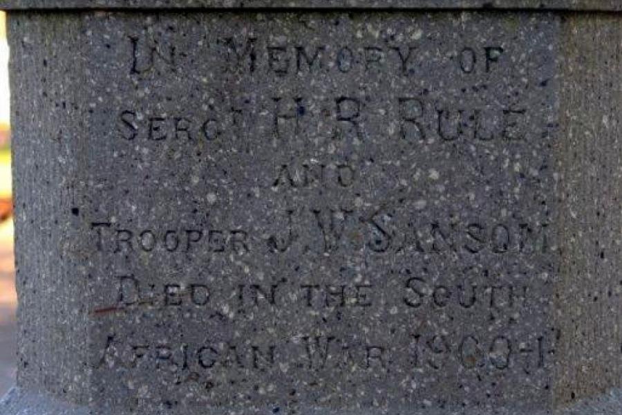 Back of the memorial