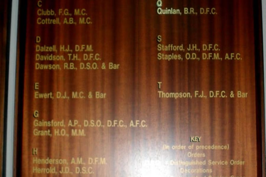 War Memorial board