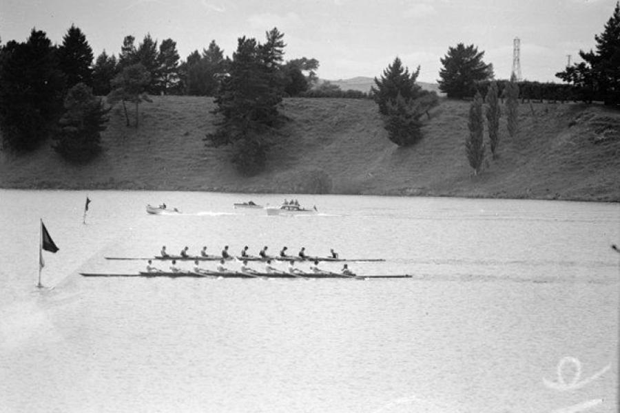 The men's eights lose by inches to the Australians.