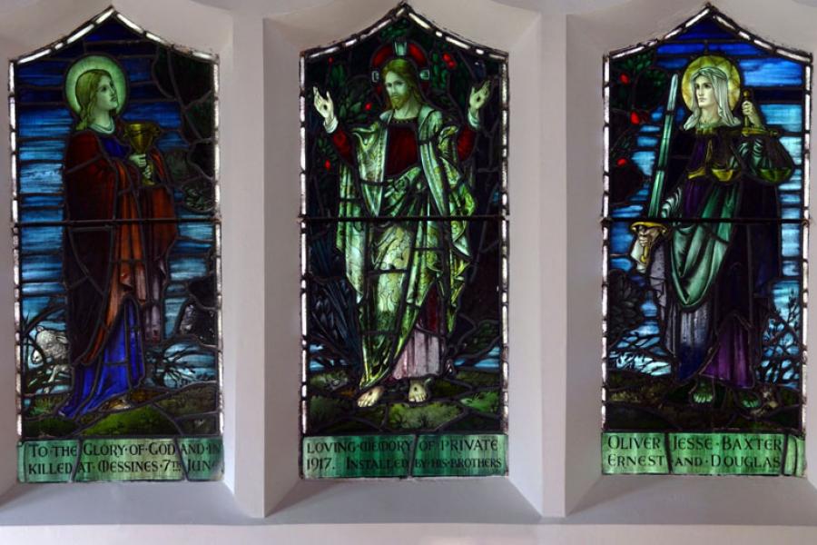 Main panels in the memorial window
