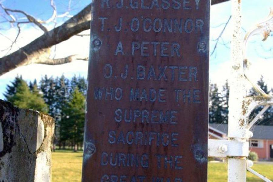 World War I memorial plaque