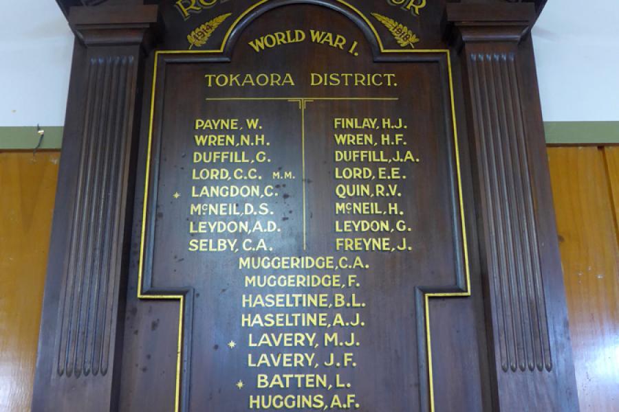 South Taranaki RSA roll of honour boards