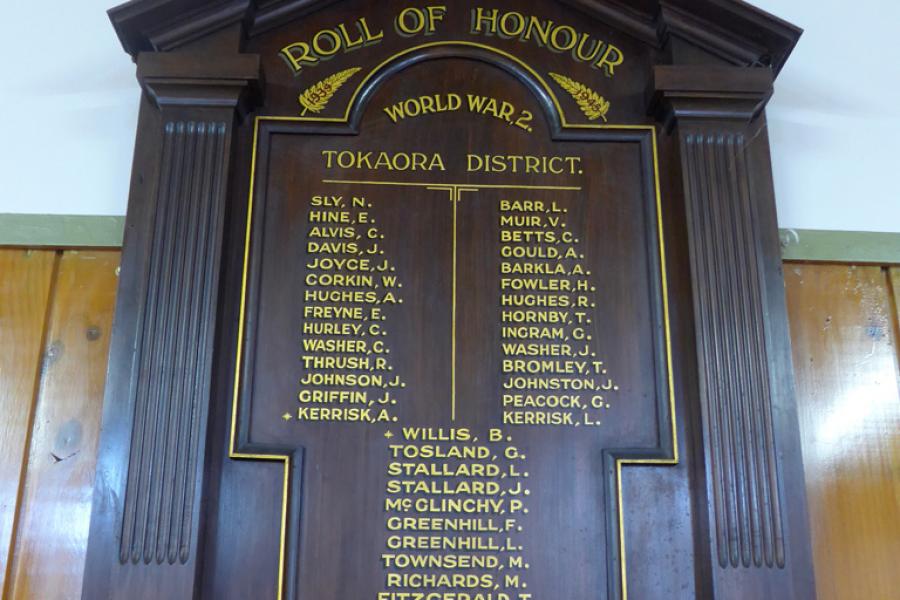 South Taranaki RSA roll of honour boards