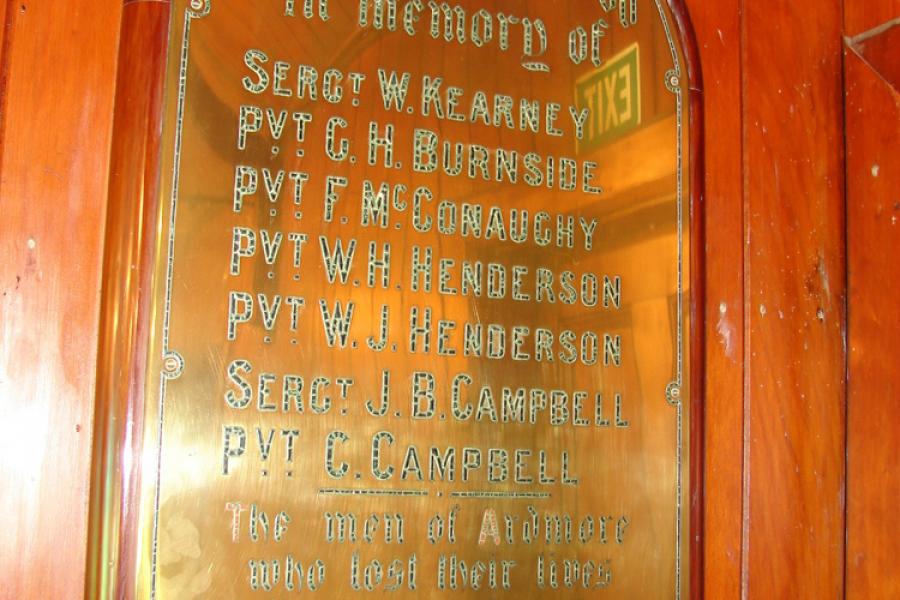St James Church roll of honour board