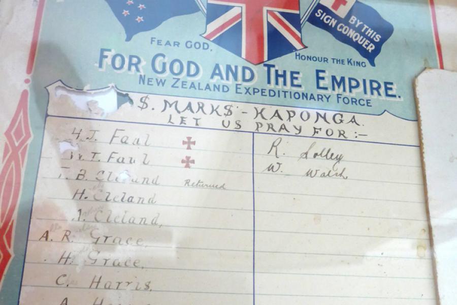 St John’s and St Mark’s rolls of honour, Kaponga