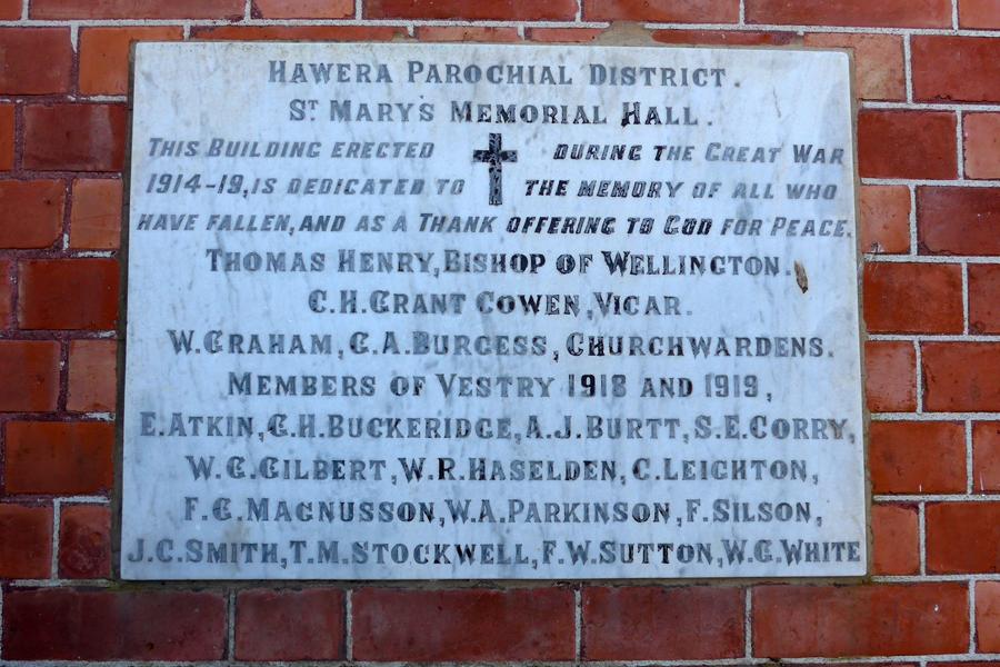St Mary's memorial hall, Hawera