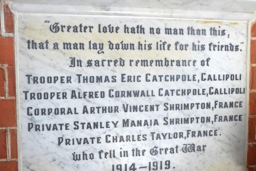 St Mary's memorials, Hawera