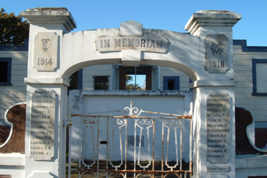 Palmerston North school gates memorial (detail)