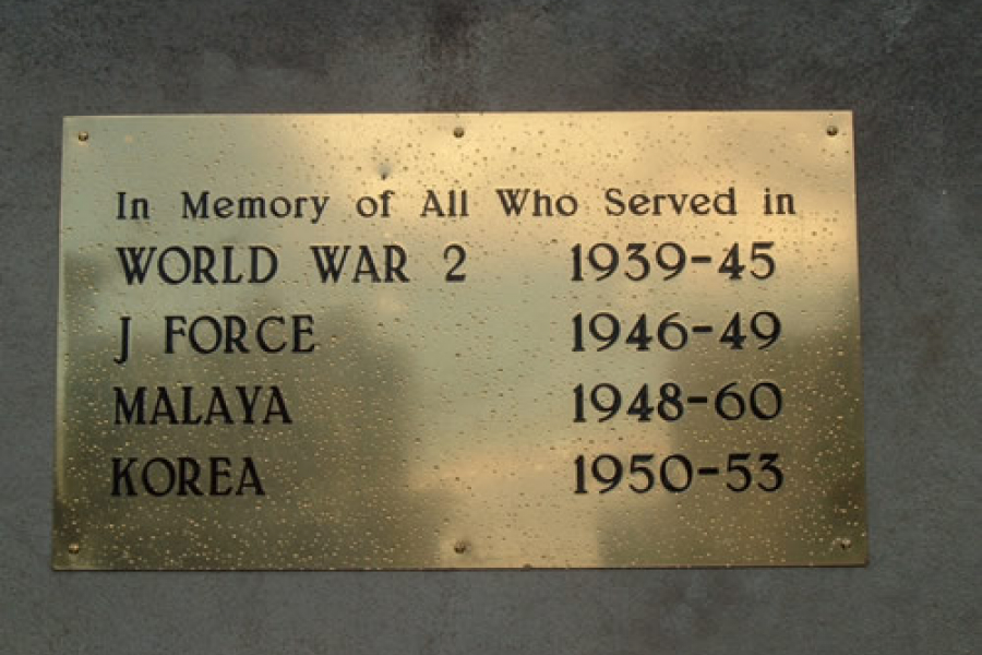 Palmerston North Memorial rededication plaque