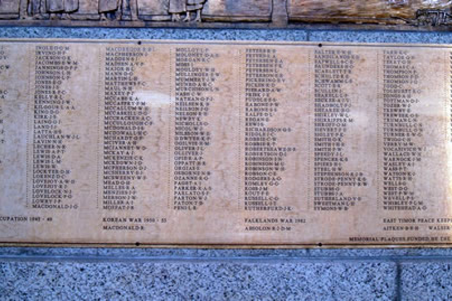 Palmerston North Memorial rededication plaque