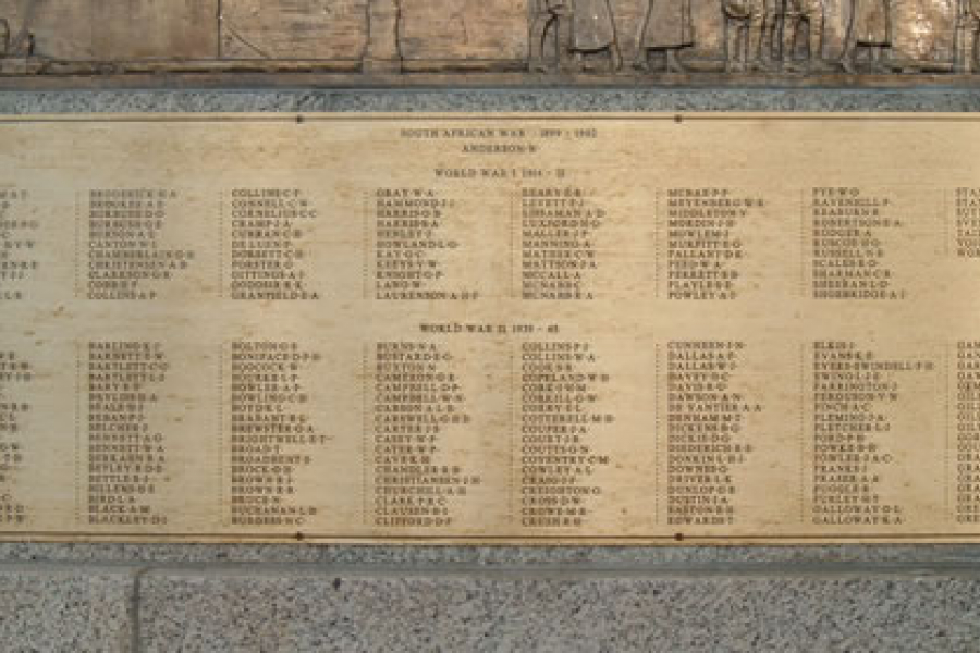 Palmerston North Memorial rededication plaque