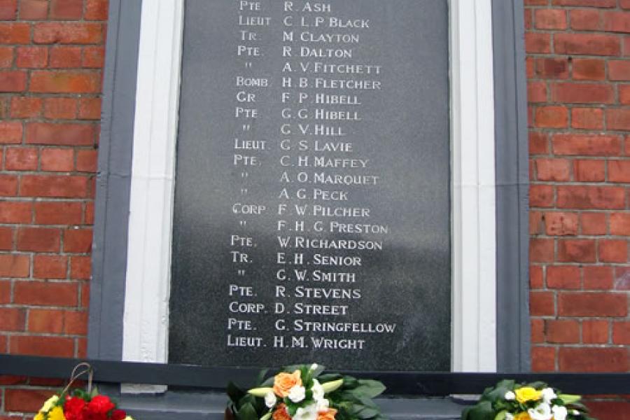 First World War memorial plaque, Sumner