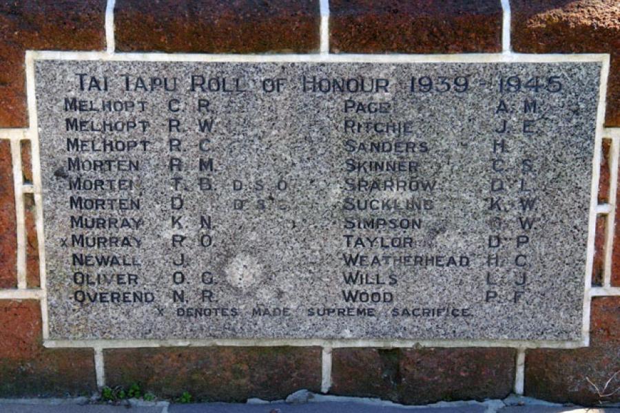 Taia Tapu war memorial