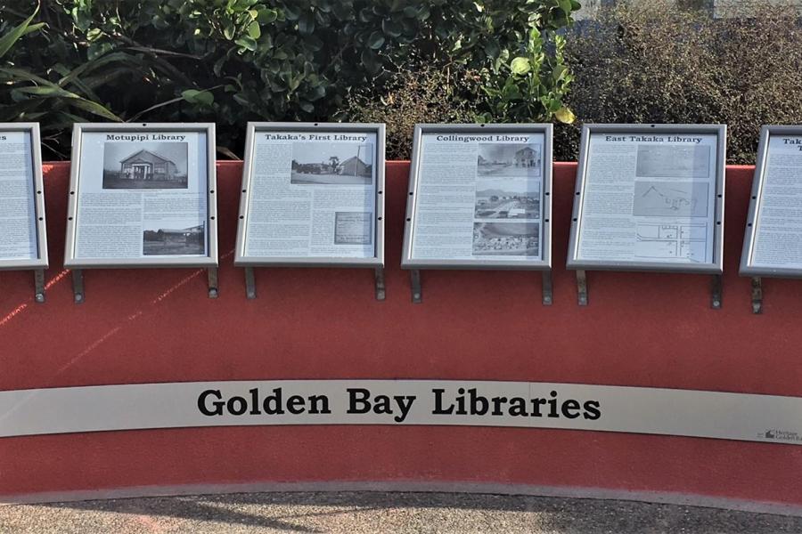 Exterior view of Tākaka Memorial Library in 2023.