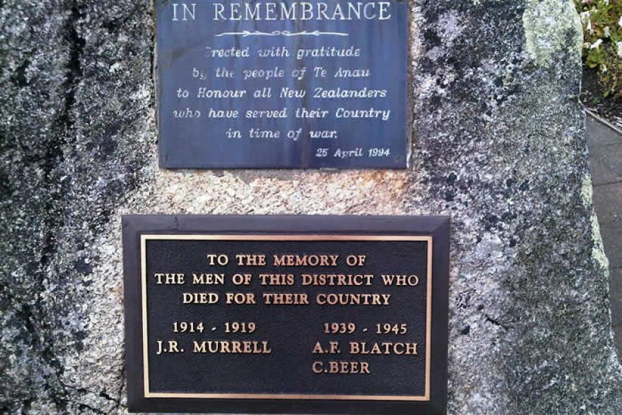 Plaque on memorial