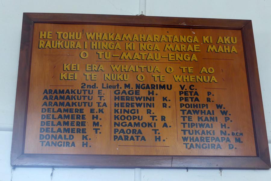 Te Rau Aroha memorial hall, Omaio