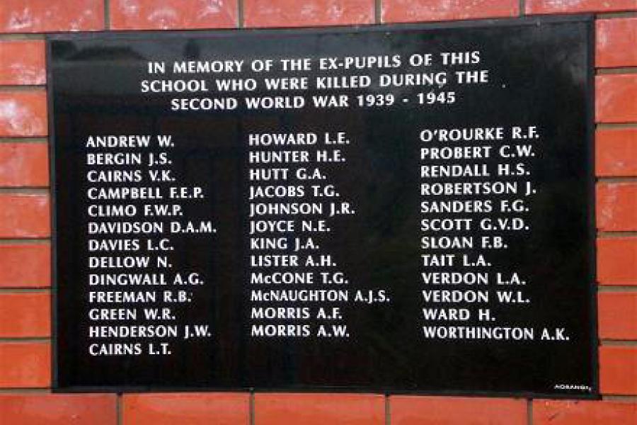 Timaru South School memorial plaques