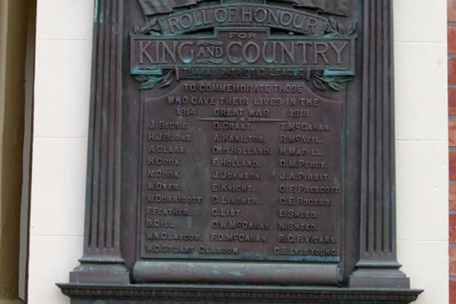 Detail showing plaque