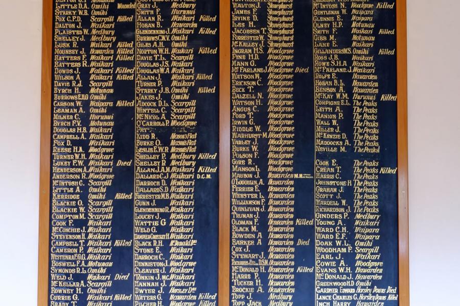Waikari hall memorial