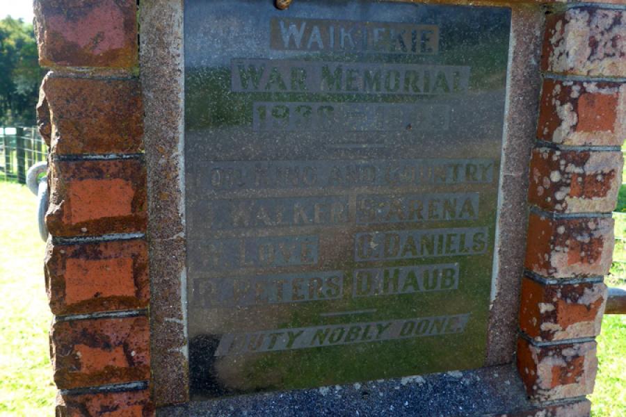 Waikiekie war memorial