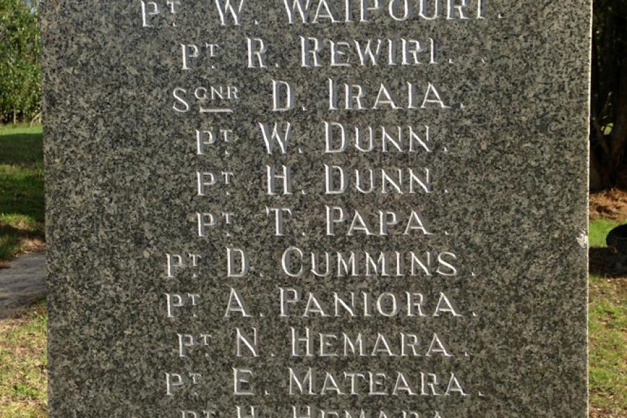 Waiotemarama war memorial