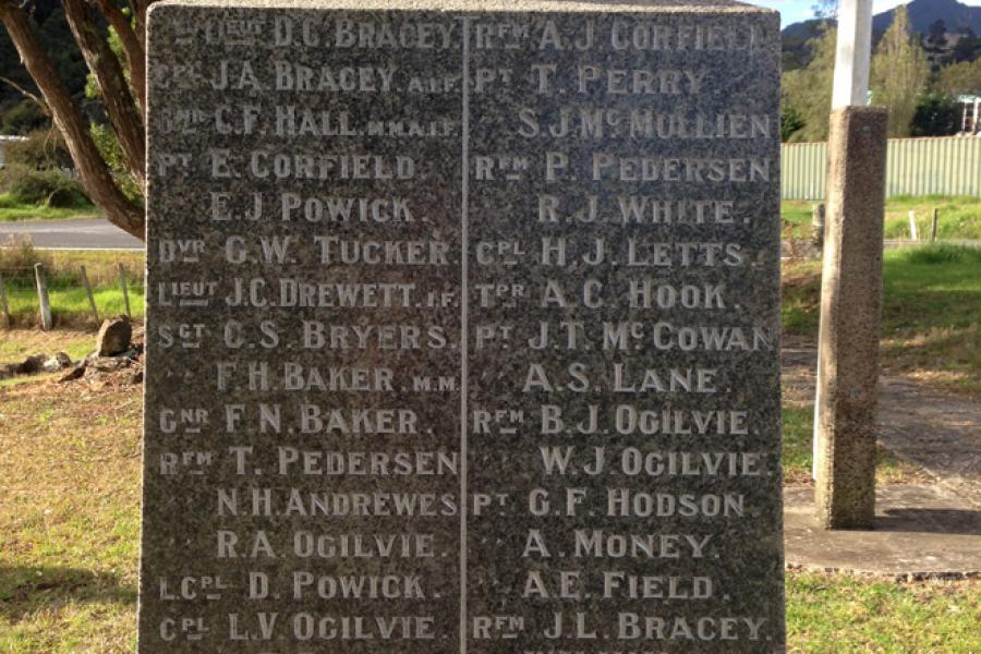 Waiotemarama war memorial
