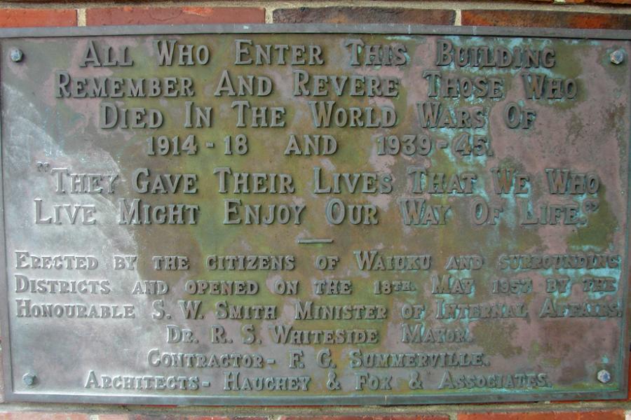 Dedication Plaque
