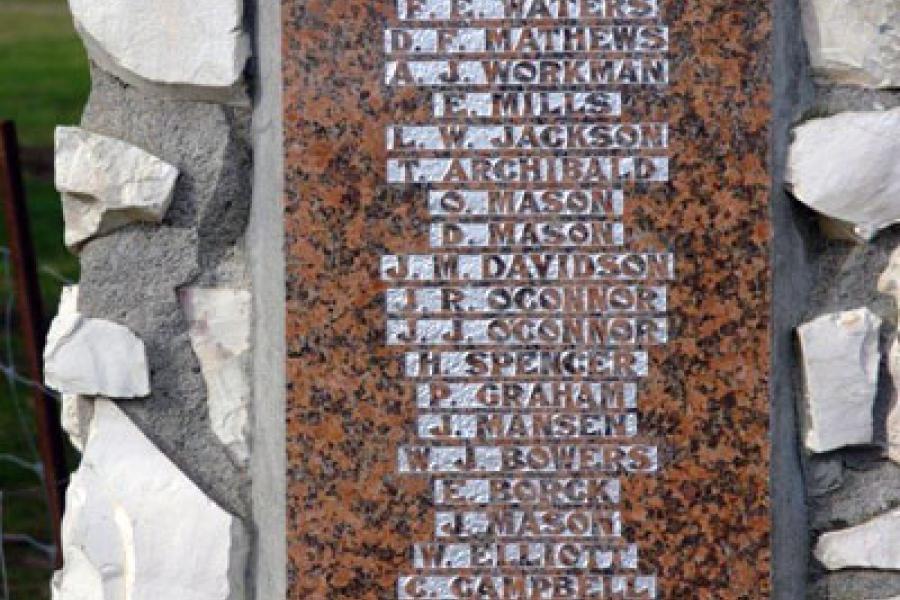 Second World War names on memorial gates