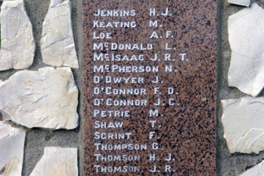First World War names on memorial gates