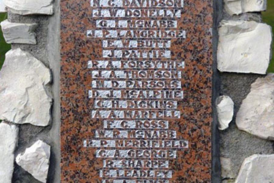 Second World War names on memorial gates