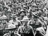 Māori soldiers marching up Queen St, Auckland