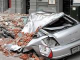 Car crushed during the 4 September earthquake