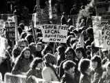 An abortion-rights march in May 1977 at Parliament grounds.