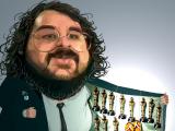 Peter Jackson with the 11 Oscars won by The return of the king