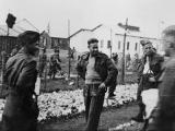 Prisoners of war lining up for soup