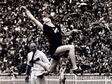 Yvette Williams competes at the Helsinki Olympics