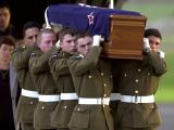 The casket of Private Leonard Manning arrives in New Zealand