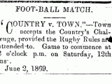 Newspaper report headed 'Foot-ball Match'