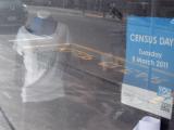 Census notice at the Lyttelton Information Centre