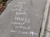 Message left on Wellington pavement during New Zealand's initial COVID-19 lockdown