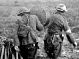 New Zealand signallers running out wire on the Western Front, 1917