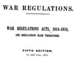 Index of wartime laws and regulations, 1914-21